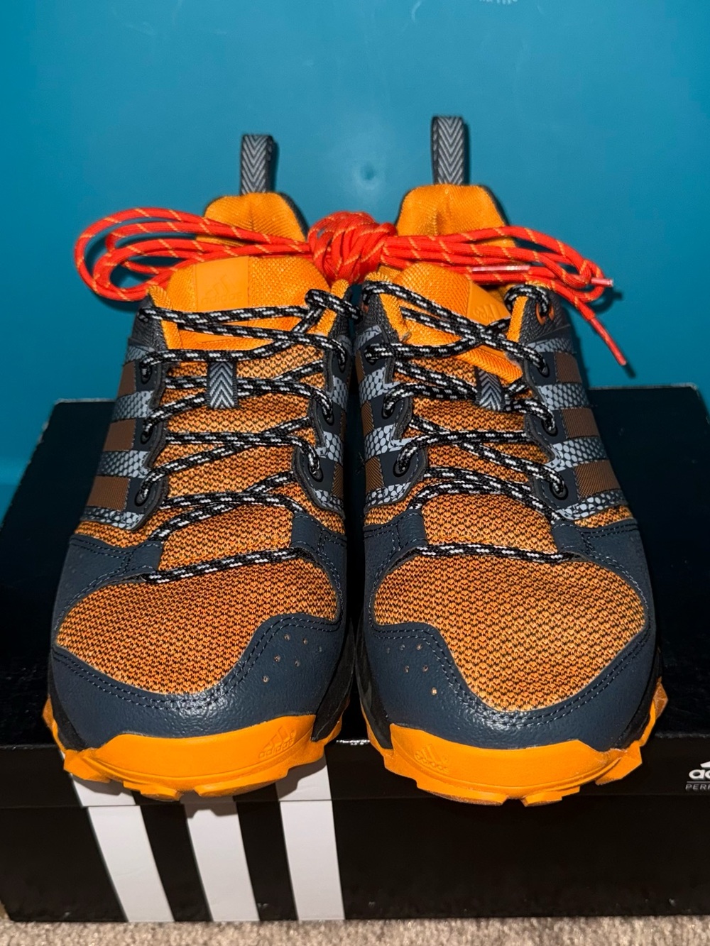 adidas Orange and Black Outdoor Trail Shoes